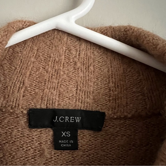 J Crew Mockneck Sweater Camel Tan Brown Supersoft Yarn Cozy Knit Fall Neutral XS - Picture 3 of 8
